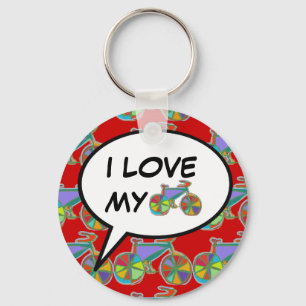 i love my bike cool key ring