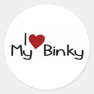I Love My Binky Classic Round Sticker