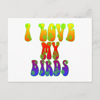 I Love My Birds Postcard
