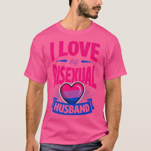 I Love My Biseual Husband Cute Bi Pride Anniversar T-Shirt