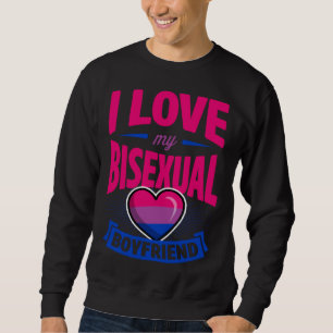 I Love My Bisexual Boyfriend Cute Bi Pride Anniver Sweatshirt