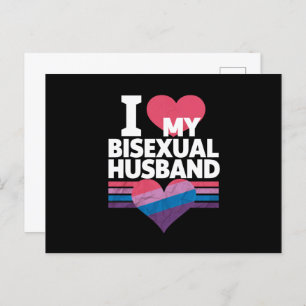 I Love My Bisexual Husband Bi Pride Bisexual Flag  Postcard