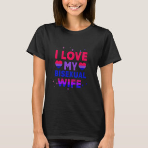 I Love My Bisexual Wife Cute Bi Pride Anniversary T-Shirt
