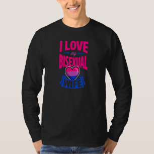 I Love My Bisexual Wife Cute Bi Pride Anniversary  T-Shirt