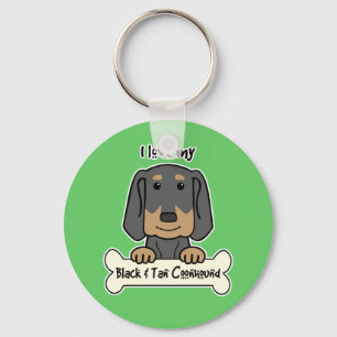 I Love My Black and Tan Coonhound Key Ring