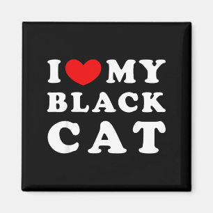 I Love My Black Cat I Heart My Black Cat Magnet