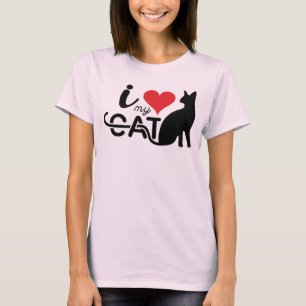 I Love My Black Cat Valentine T-Shirt