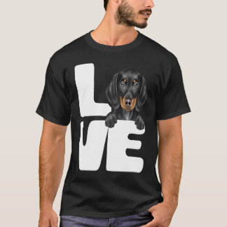 I Love My Black Dachshund Dog T-Shirt