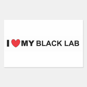 I love my black lab rectangular sticker