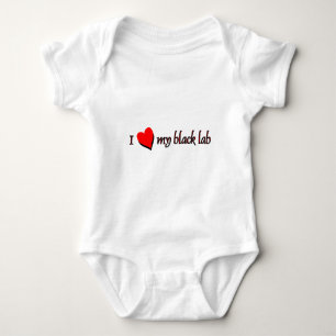 I Love my Black Labrador Baby Bodysuit