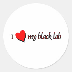 I Love my Black Labrador Classic Round Sticker