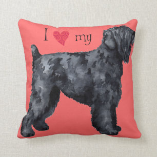 I Love my Black Russian Terrier Cushion