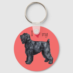 I Love my Black Russian Terrier Key Ring