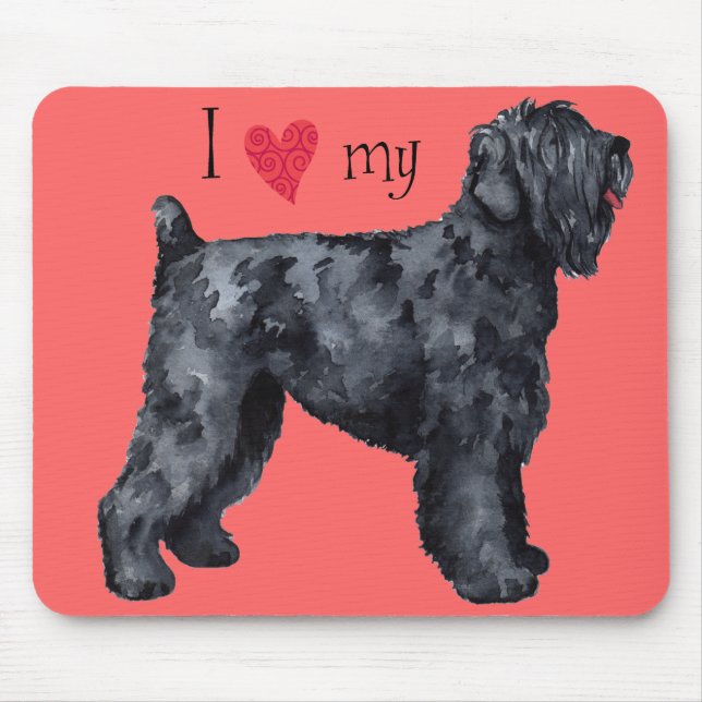 I Love my Black Russian Terrier Mouse Mat (Front)