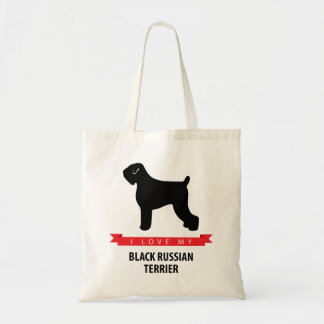I Love My Black Russian Terrier Tote Bag