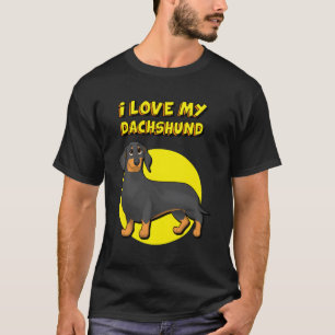 I Love My Black Tan Smooth Dachshund T-Shirt