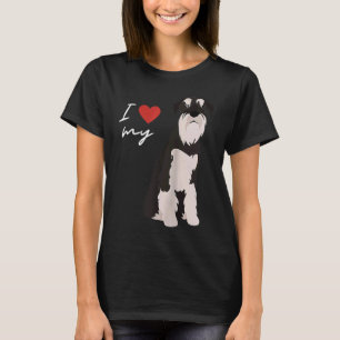 I Love My Black & White Schnauzer Dog  Raglan Base T-Shirt