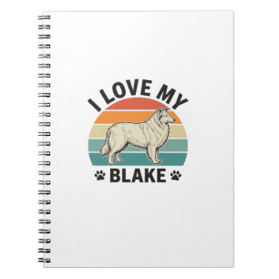 I Love My Blake Dog Retro Engraving Design_1 Notebook