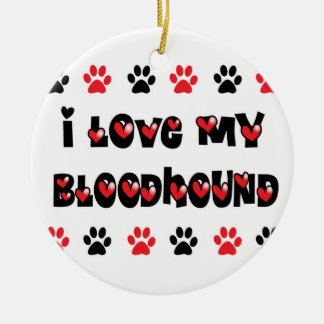 I Love My Bloodhound Ceramic Tree Decoration