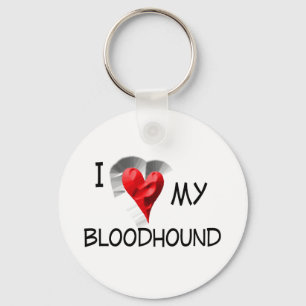 I Love My Bloodhound Key Ring