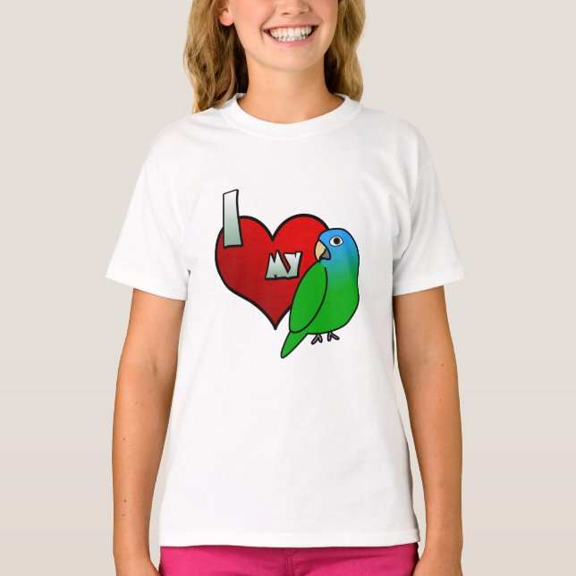 I Love my Blue Crowned Conure T-Shirt (Front)