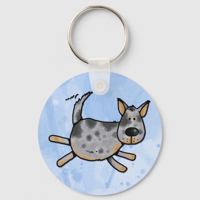 i love my blue heeler key ring (Front)