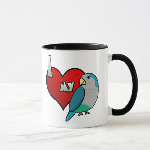 I Love my Blue Quaker Parakeet Mug