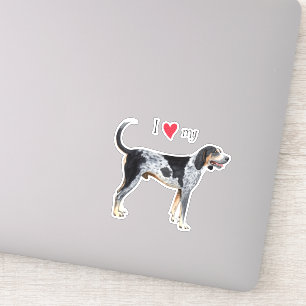 I Love my Bluetick Coonhound Vinyl Sticker