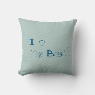 I Love My Boat Throw Pillow