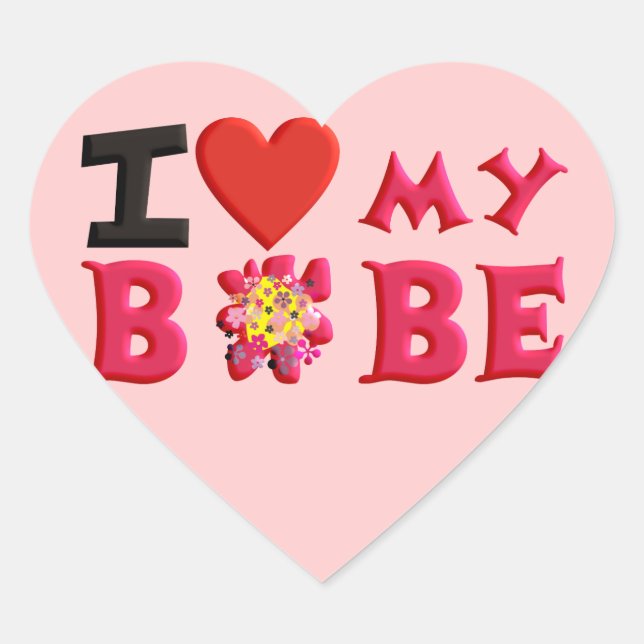 I love My Bobe Heart Sticker (Front)