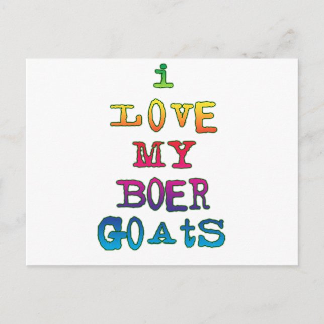 I Love My Boer Goats Postcard (Front)