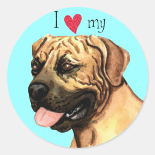 I Love my Boerboel Classic Round Sticker