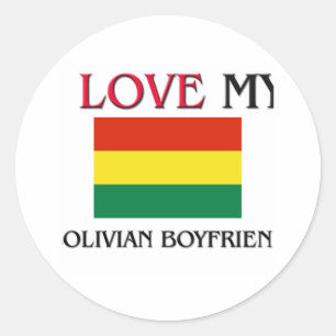 I Love My Bolivian Boyfriend Classic Round Sticker