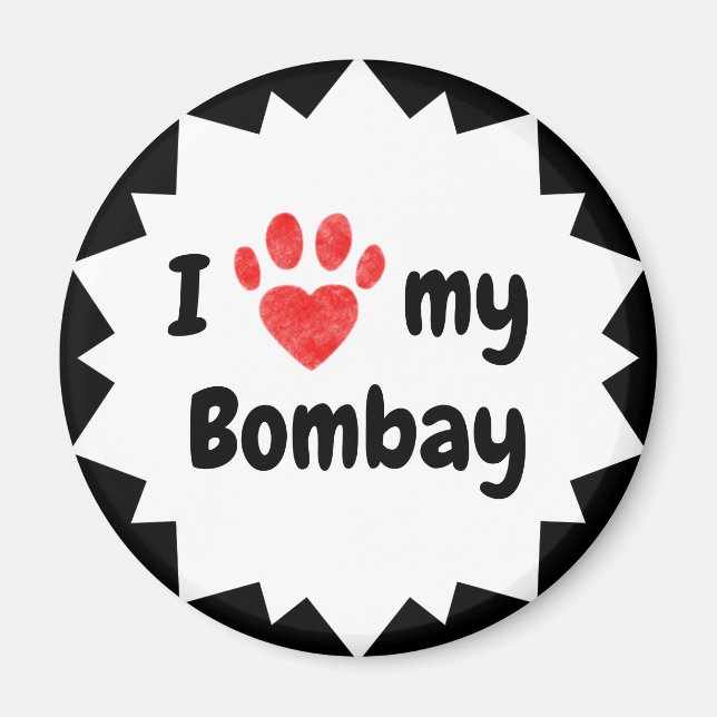 I Love My Bombay  Cat Magnet (Front)