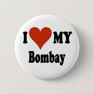 I Love My Bombay Cat Merchandise 6 Cm Round Badge