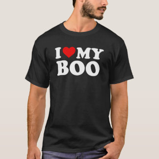 I Love My Boo Boyfriend BF - Red Heart T-Shirt