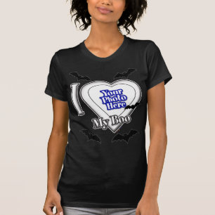 I Love My Boo With Your Photo With Bats T-Shirt