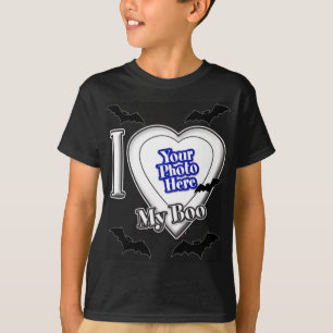 I Love My Boo With Your Photo With Bats T-Shirt
