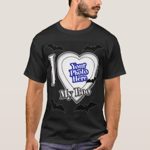 I Love My Boo With Your Photo With Bats T-Shirt