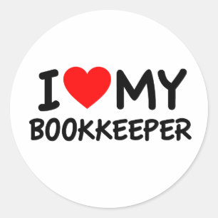 I love my bookkeeper classic round sticker