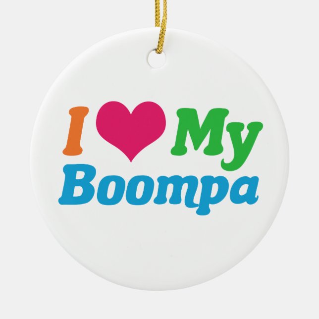 I Love My Boompa Ceramic Tree Decoration (Front)