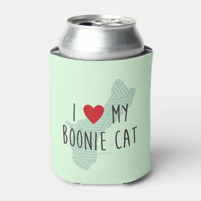 I Love My Boonie Cat Green) Can Cooler (Can Front)