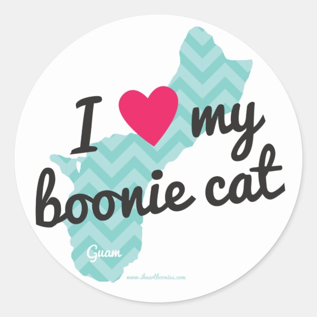 I Love My Boonie Cat Stickers (Blue) (Front)