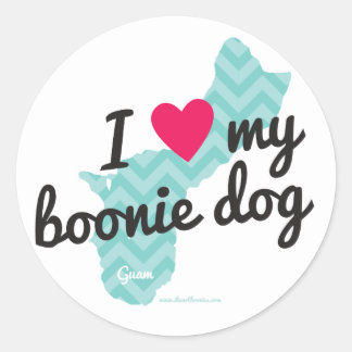 I Love My Boonie Dog Stickers (Blue)