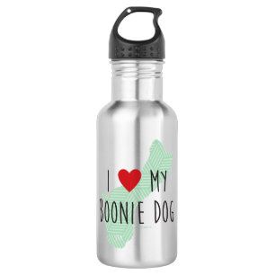 I Love My Boonie Dog Water Bottle (Green)