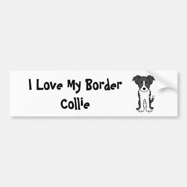 I Love My Border Collie Bumper Sticker (Front)