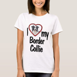 I Love My Border Collie - Cute Heart Photo Frame T-Shirt