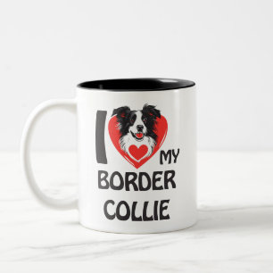 I Love My Border Collie - Cute & Proud Dog Lover Two-Tone Coffee Mug