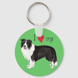 I Love my Border Collie Key Ring