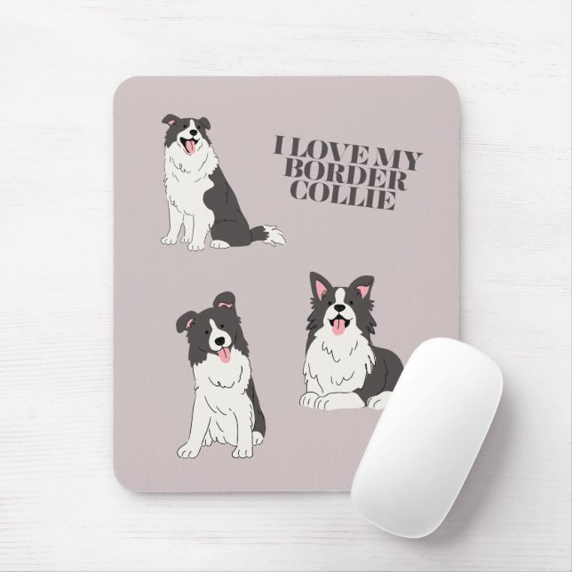 I Love My Border Collie Mouse Pad (With Mouse)
